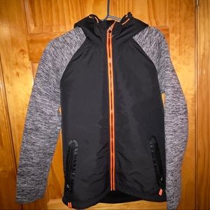 Superdry Men’s Medium Zip Up Jacket Black Orange